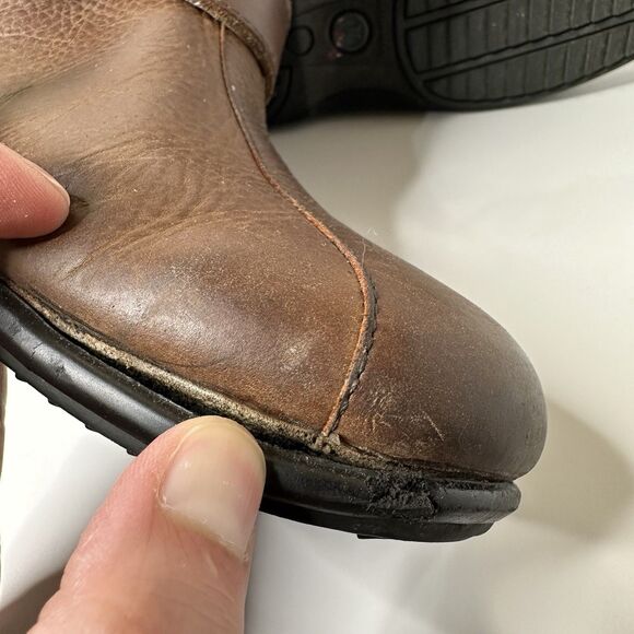 Cole Haan Brown Boots REPAIR OR UPCYCLING Good Leather Dryrot Soles Sz 6.5 Craft - Picture 3 of 13